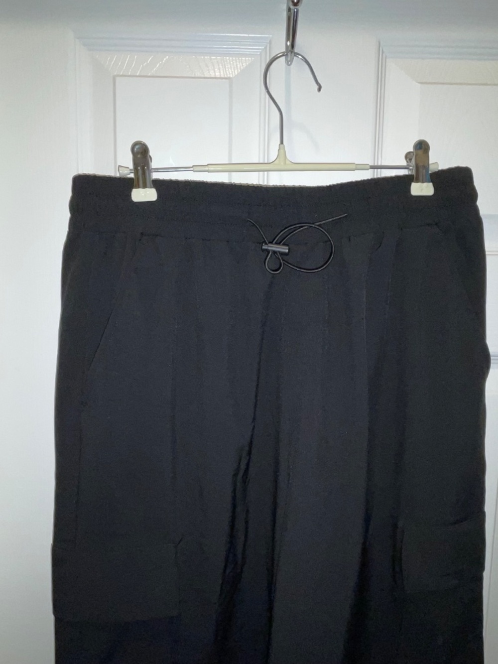 Black Large Lightweight Cargo Joggers with Knee & Ankle Bungees - Picture 5 of 9